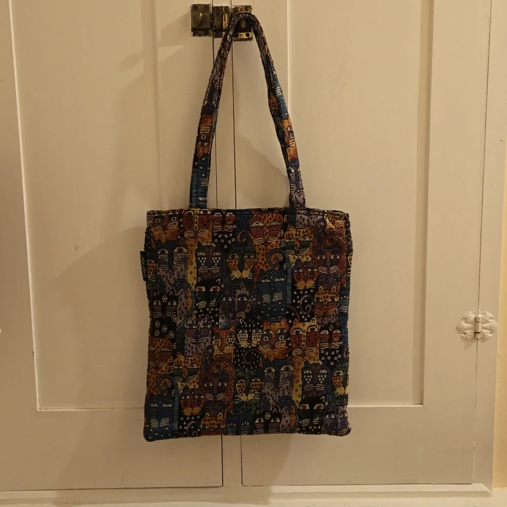Laurel Burch Vintage tote style cat motif tapestry bag - Picture 5 of 11